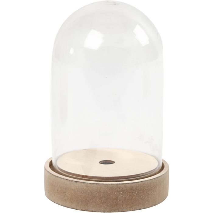 Campana su supporto in legno, H: 12,5 cm, diam 8 cm, 1 conf.