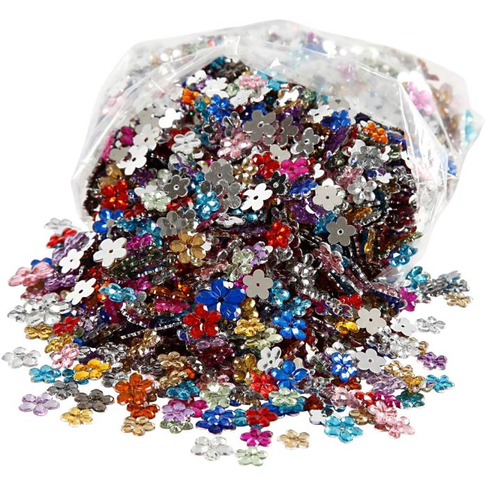 Strass, diam 6+10+12 mm, colori asst., 2520 pz/ 1 conf.
