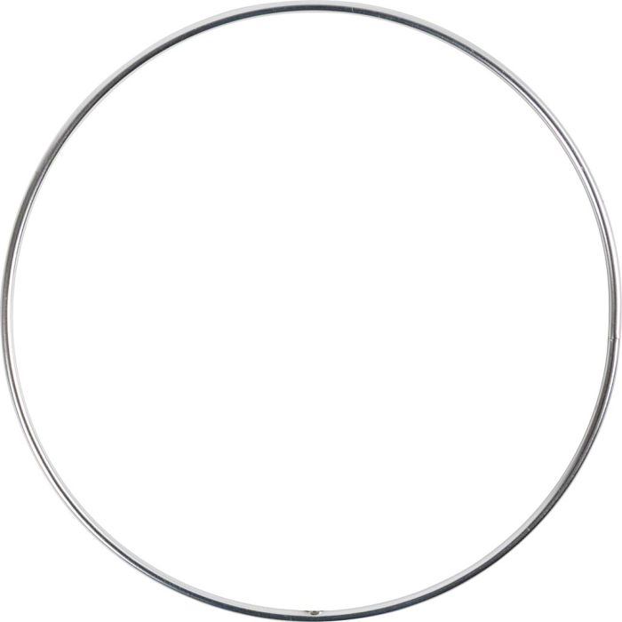 Anello di filo metallico, diam 10 cm, spess. 2 mm, argento, 1 pz