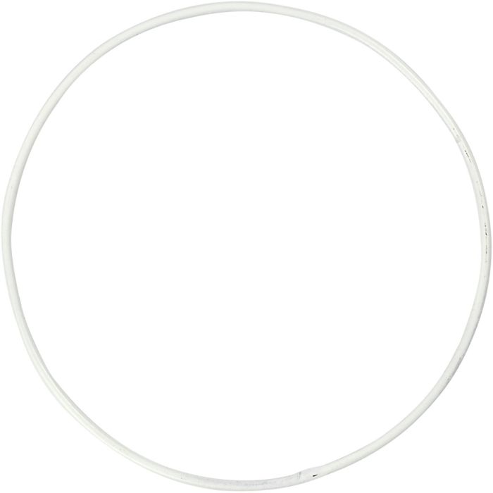 Anello di filo metallico, diam 10 cm, spess. 2 mm, bianco, 10 pz/ 1 conf.