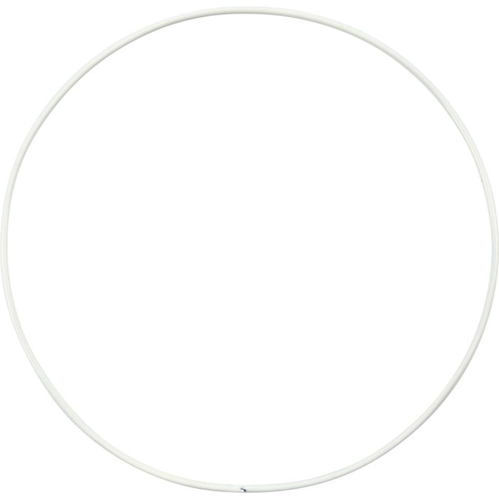 Anello di filo metallico, diam 15 cm, spess. 2 mm, bianco, 10 pz/ 1 conf.