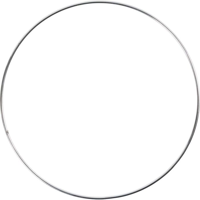 Anello di filo metallico, diam 20 cm, spess. 3 mm, argento, 1 pz