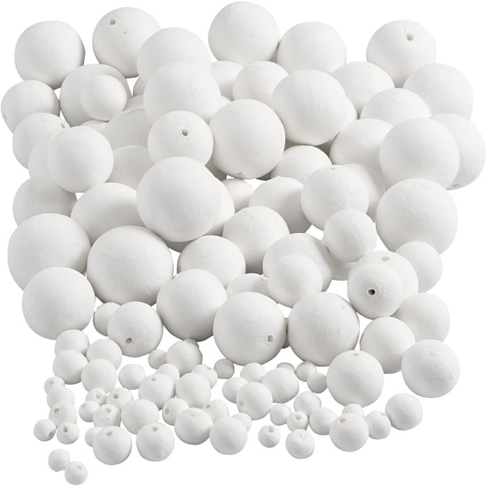 Pallina, diam 12+15+20+30+40+50 mm, bianco, 240 pz/ 1 conf.