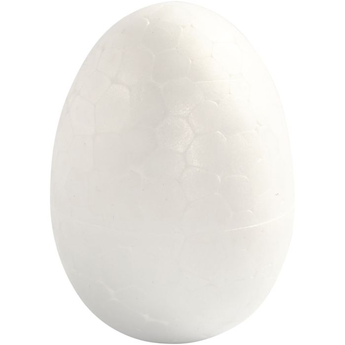 Uova di polistirolo, H: 4,8 cm, bianco, 100 pz/ 1 conf.