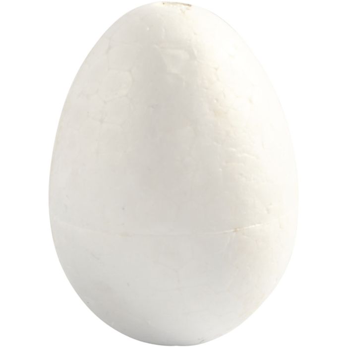 Uova di polistirolo, H: 6 cm, bianco, 5 pz/ 1 conf.