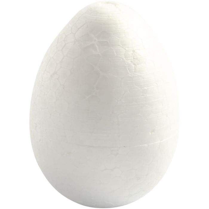Uova di polistirolo, H: 10 cm, bianco, 5 pz/ 1 conf.