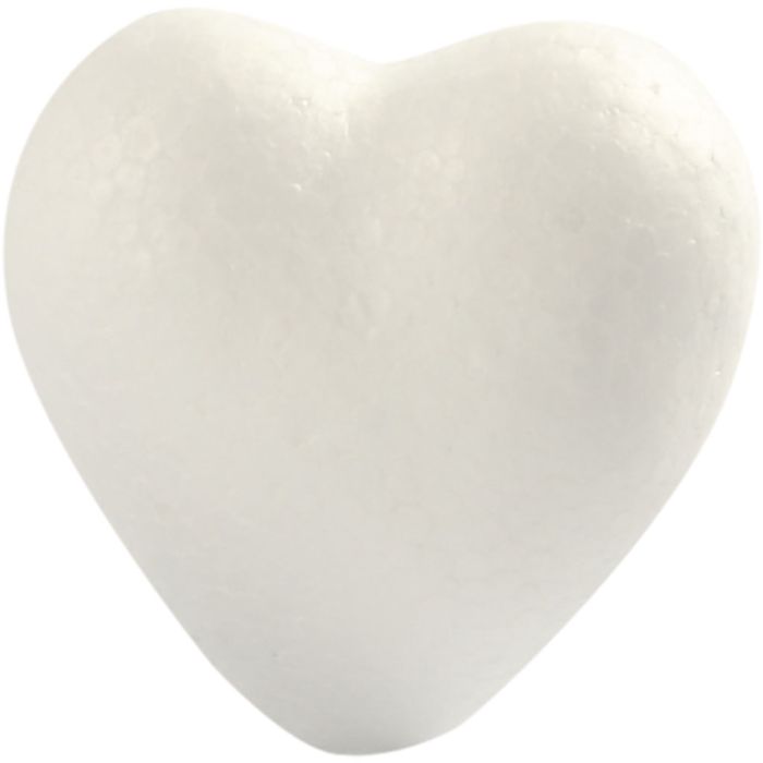 Cuori di polistirolo, H: 6 cm, P: 3 cm, L: 6 cm, bianco, 5 pz/ 1 conf.