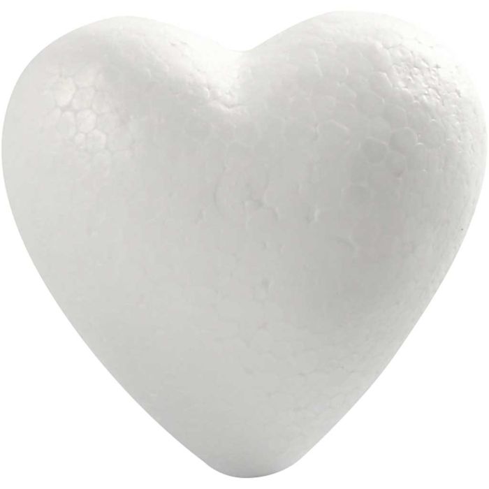 Cuori di polistirolo, H: 8 cm, P: 4,5 cm, L: 8 cm, bianco, 50 pz/ 1 conf.