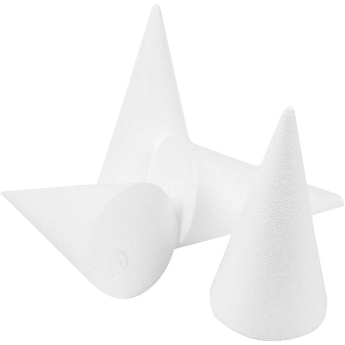 Cono, H: 14,5 cm, diam 6 cm, bianco, 25 pz/ 1 conf.