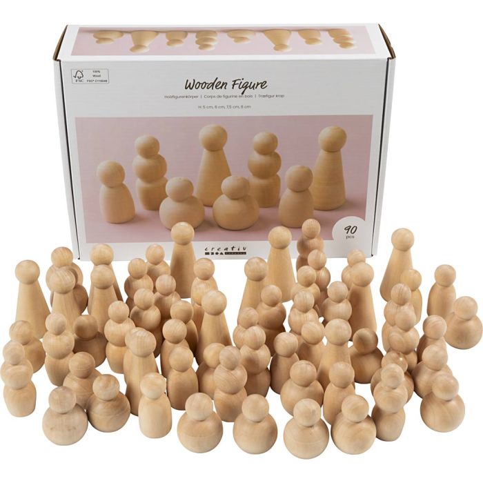 Corpo della figura in legno, H: 5-8 cm, 90 asst./ 1 conf.