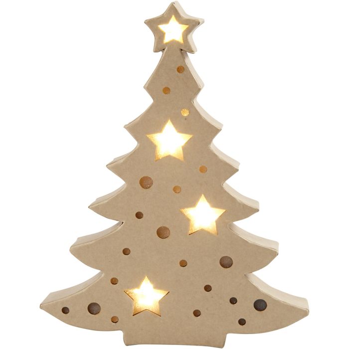 Figura con luce all'interno, albero di Natale, H: 27 cm, P: 4 cm, L: 21,5 cm, 1 pz