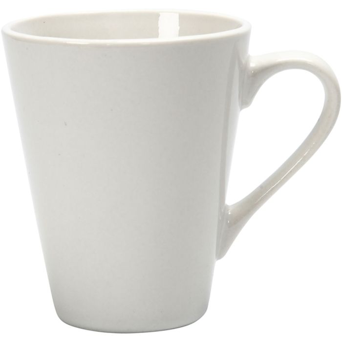 Tazza di porcellana, H: 10 cm, diam 5-8 cm, 250 ml, bianco, 12 pz/ 1 conf.