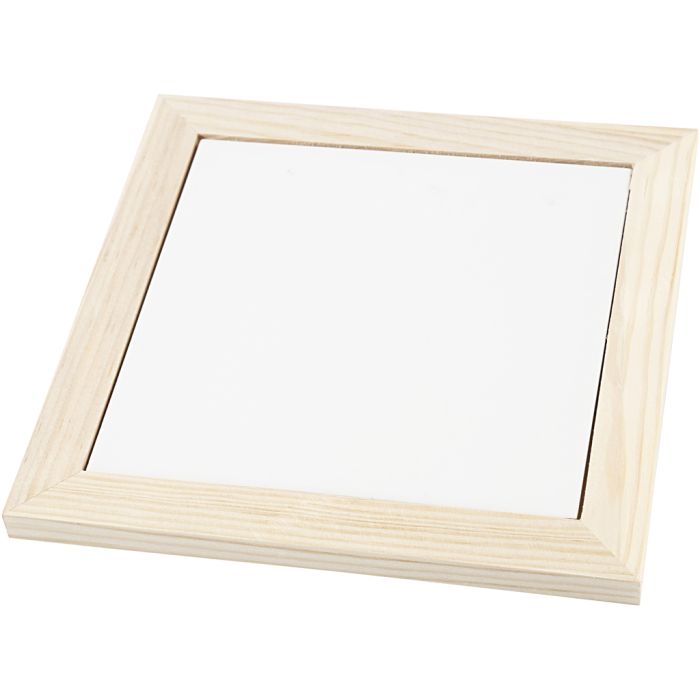 Sottopentola con cornice in legno, misura 18,5x18,5x1,16 cm, 1 pz