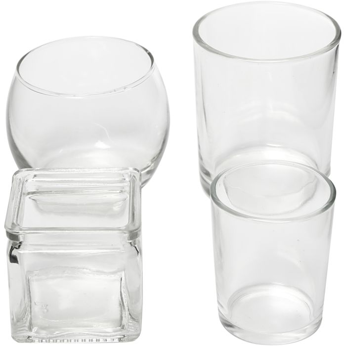 Porta tea light, H: 5,3-8,4 cm, diam 4,5-7,3 cm, il contenuto può variare , 72 pz/ 1 conf.