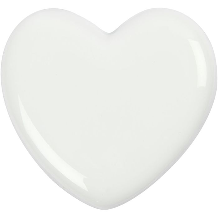 Cuore, misura 6,5x6,5 cm, spess. 10 mm, bianco, 1 pz
