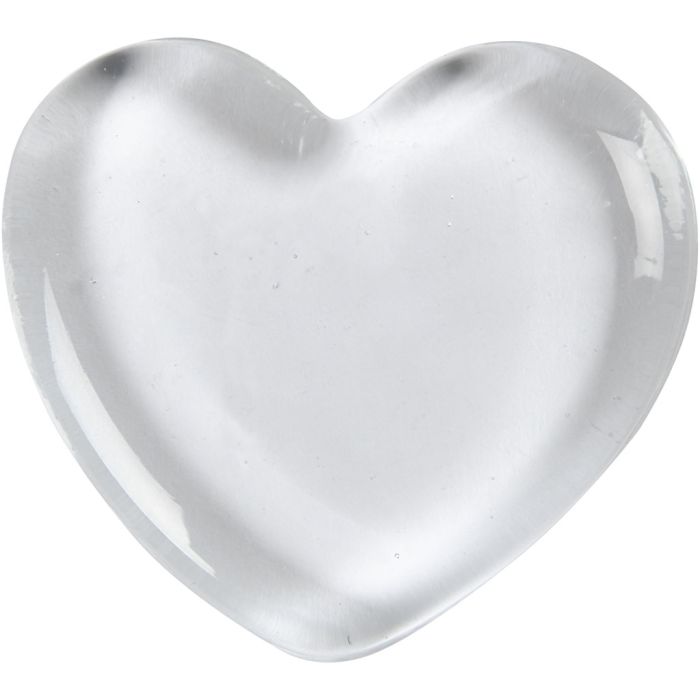 Cuore, misura 6,5x6,5 cm, spess. 10 mm, transparent, 1 pz
