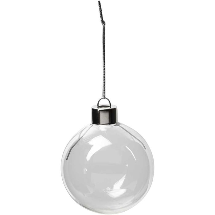 Decorazione in vetro, H: 6,9 cm, diam 5,9 cm, transparent, 8 pz/ 1 conf.