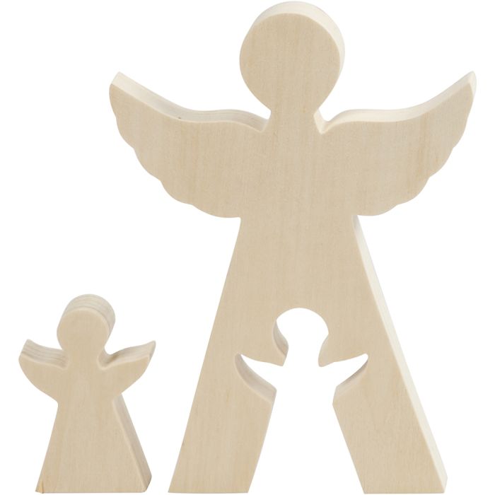 Figura 2 in1, Angeli, H: 7,8+20 cm, P: 2 cm, L: 4,5+14,3 cm, 1 set