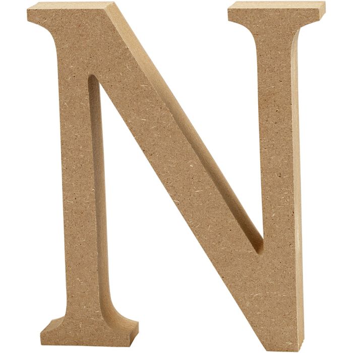 Lettera, N, H: 13 cm, spess. 2 cm, 1 pz