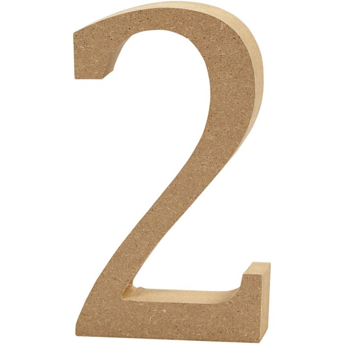 Numero, 2, H: 13 cm, spess. 2 cm, 1 pz