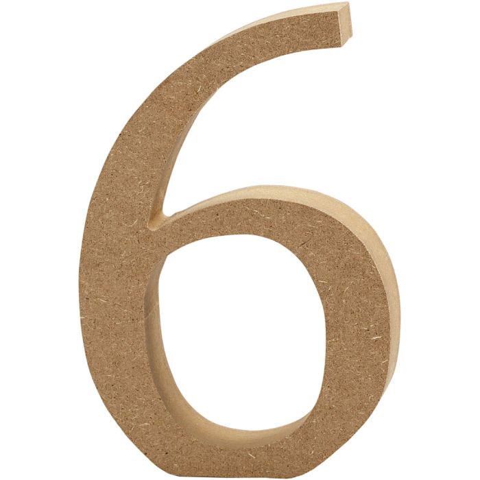 Numero, 6, H: 8 cm, spess. 1,5 cm, 1 pz