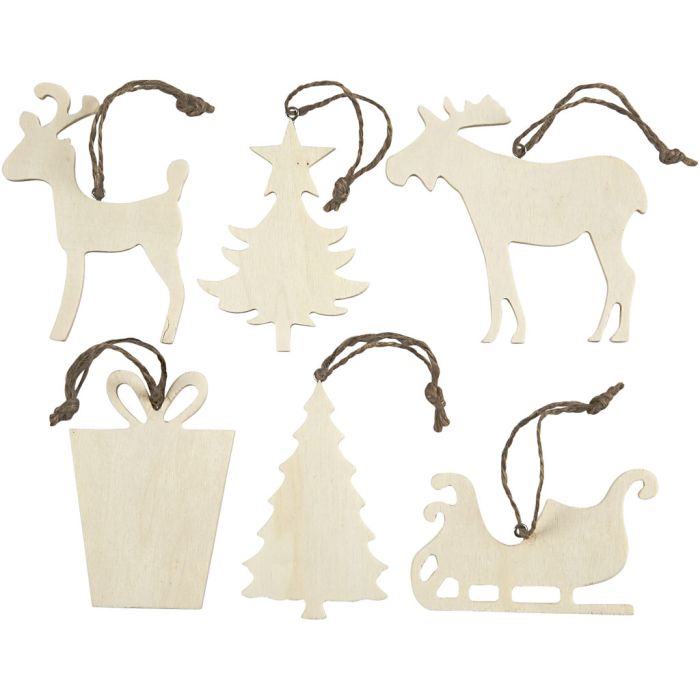 Decorazioni, misura 7-9 cm, spess. 4 mm, 6 pz/ 1 conf.
