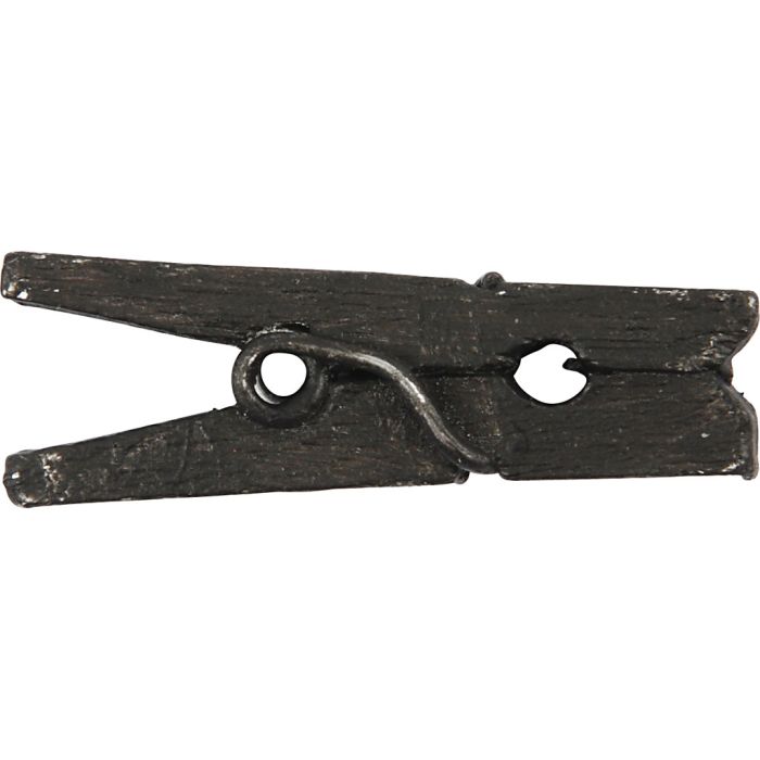Mini molletta, L: 25 mm, L: 3 mm, nero, 36 pz/ 1 conf.