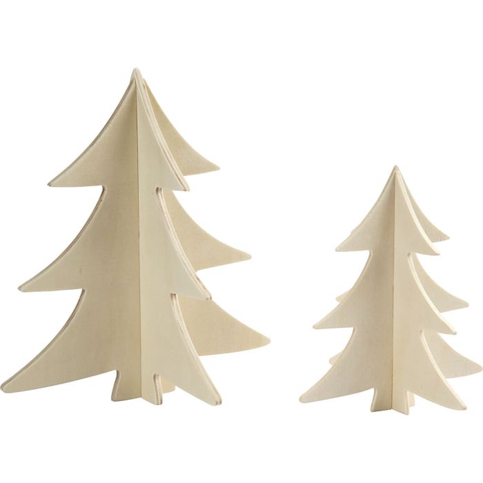 Alberi di Natale, H: 13+18 cm, 2 pz/ 1 conf.