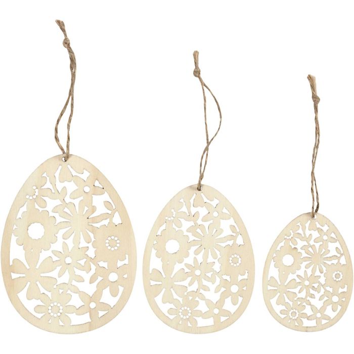 Ornamenti, H: 8+10+12 cm, L: 6+7,5+9 cm, spess. 3 mm, 3 pz/ 1 conf.