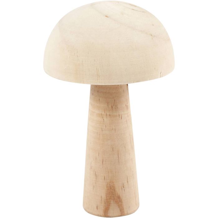 Fungo in legno, H: 14 cm, diam 9 cm, 1 pz