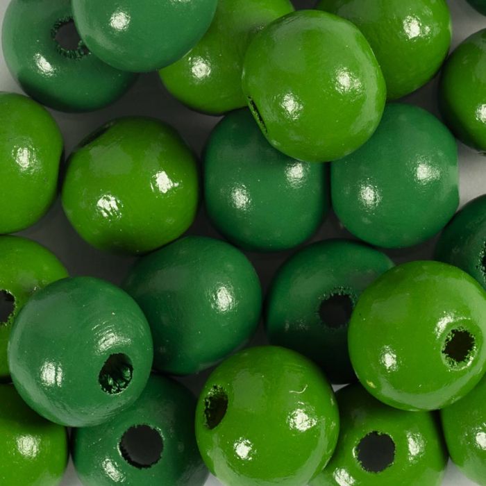 Perline in Legno, diam 12 mm, misura buco 3 mm, verde, 50 pz, 44 g/ 1 conf.