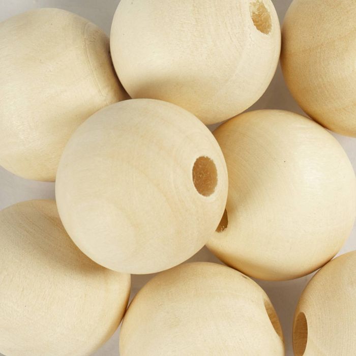 Perline in Legno, diam 20, misura buco 4 mm, 100 pz/ 1 conf.