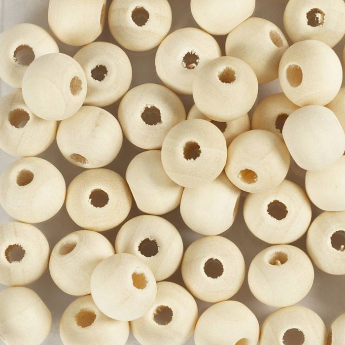 Perline in Legno, diam 8, misura buco 2 mm, 100 pz/ 1 conf.