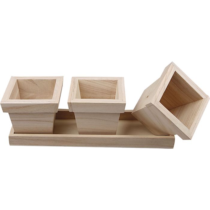 Set vasi da fiori, misura 27x9x9 cm, 1 set