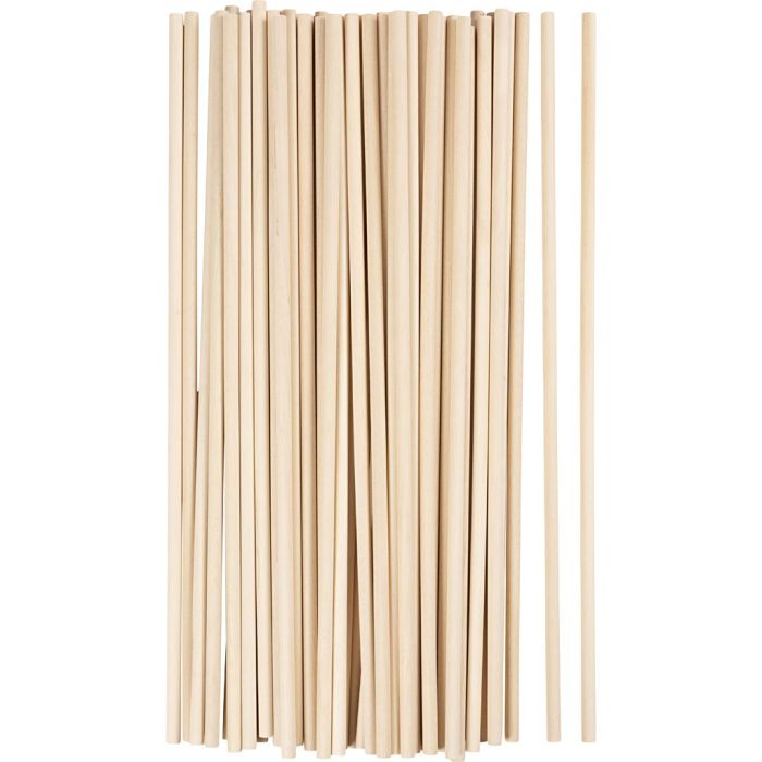 Stecchino di legno, L: 30 cm, diam 6 mm, 50 pz/ 1 conf.