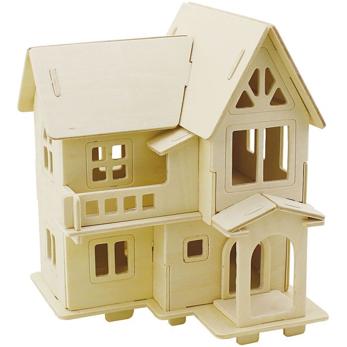 Costruzioni 3D, Casa con balcone, misura 15,8x17,5x19,5, 1 pz