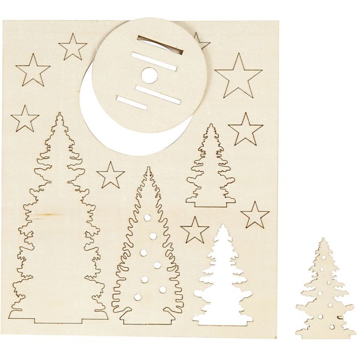 Sagome autoassemblanti, albero di Natale, L: 20 cm, L: 17 cm, spess. 3 mm, 1 conf.