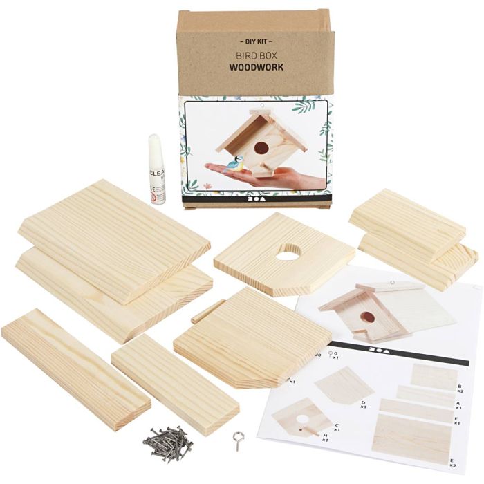 Casetta per uccelli, H: 13 cm, P: 14,5 cm, L: 16 cm, 1 pz