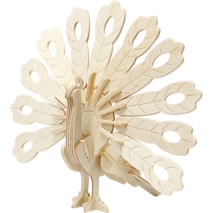 Costruzioni 3D, pavone, misura 10x20,5x17,5 cm, 1 pz