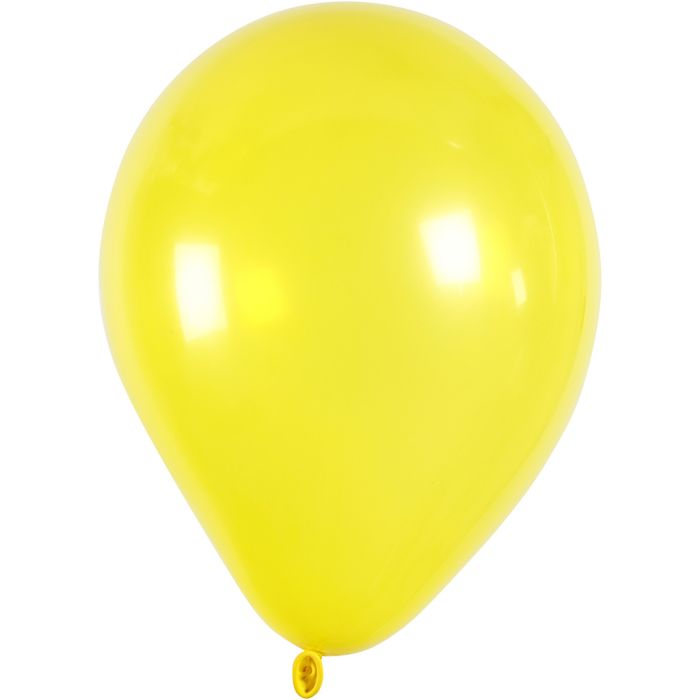 Palloncini, diam 23 cm, rotondo, giallo, 10 pz/ 1 conf.