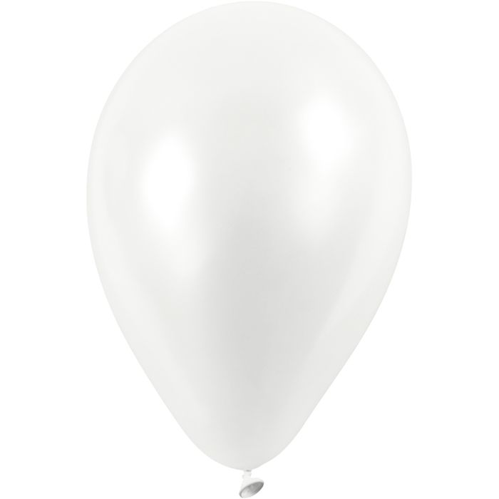 Palloncini, diam 23 cm, rotondo, bianco, 10 pz/ 1 conf.