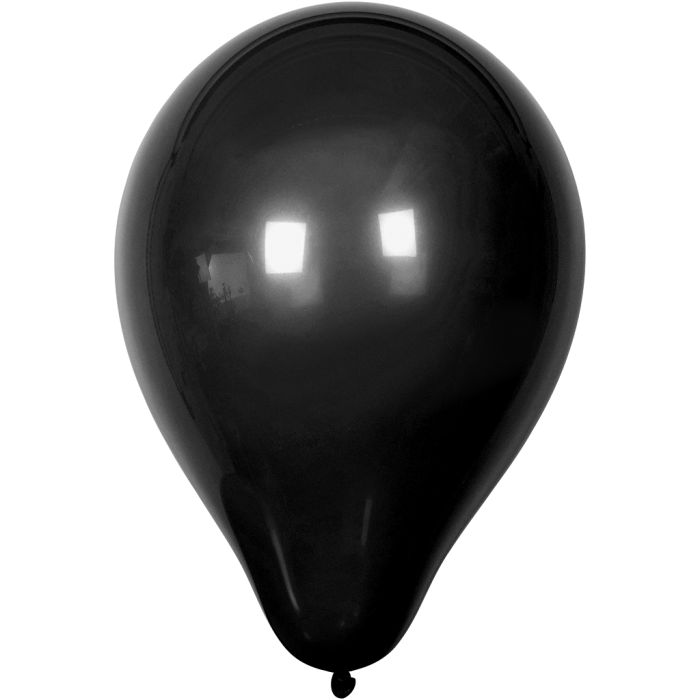 Palloncini, diam 23 cm, rotondo, nero, 10 pz/ 1 conf.