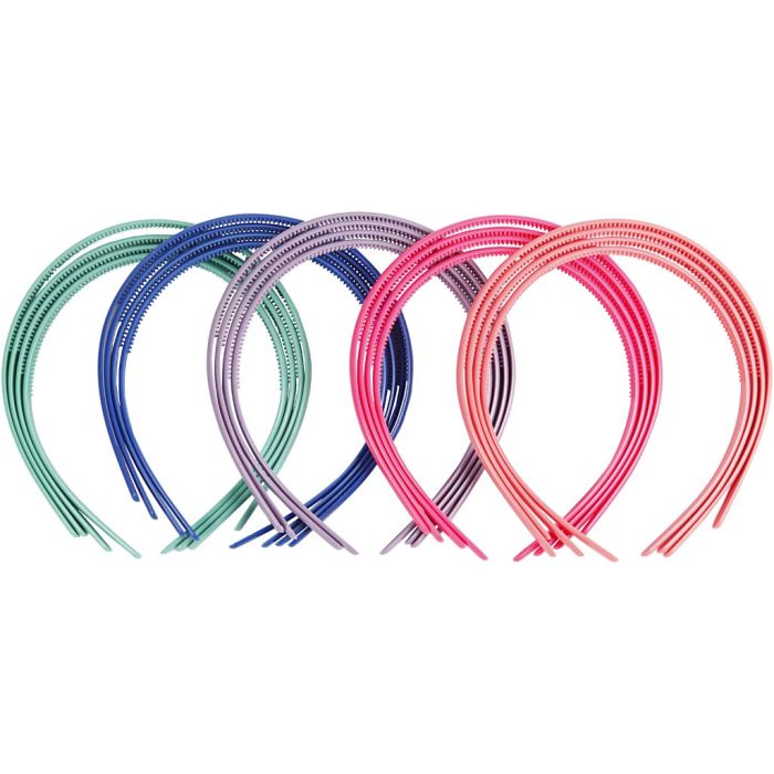 Cerchietti per capelli, L: 8 mm, colori asst., 20 pz/ 1 conf.