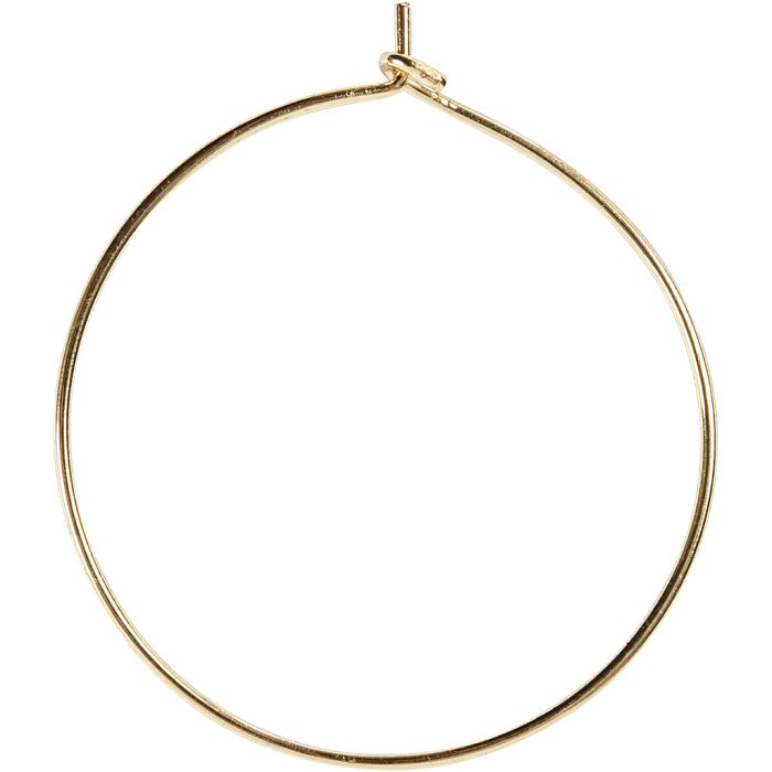 Orecchini a cerchio da decorare, diam 30 mm, color oro, 6 pz/ 1 conf.