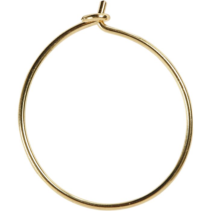 Orecchini a cerchio da decorare, diam 20 mm, color oro, 8 pz/ 1 conf.