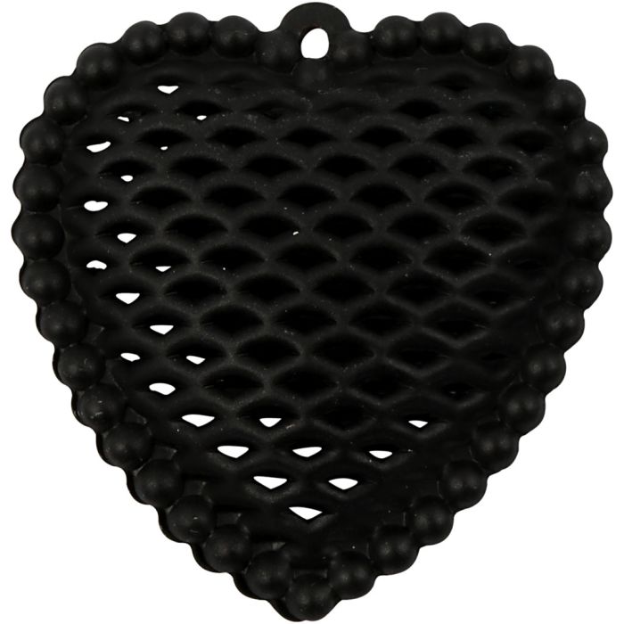 Cuore, 28x29 mm, 1 mm, nero, 1 pz