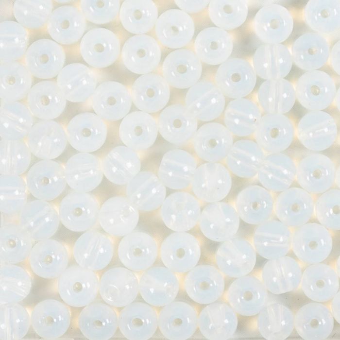 Perle in Vetro, diam 4 mm, misura buco 1 mm, cristallo, 90 pz, 20 g/ 1 conf.