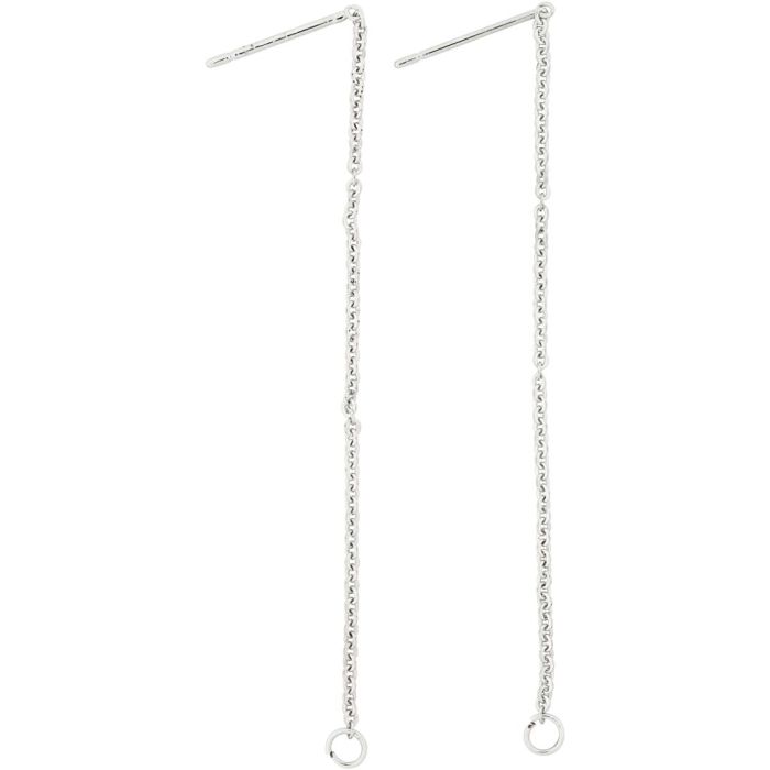 Orecchini a chiodino, L: 70 mm, placcato argento, 1 paio