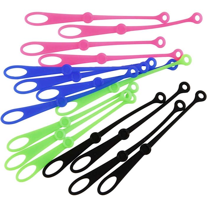 Portachiavi silicone, L: 10,5 cm, L: 1 cm, 9x5 pz/ 1 conf.