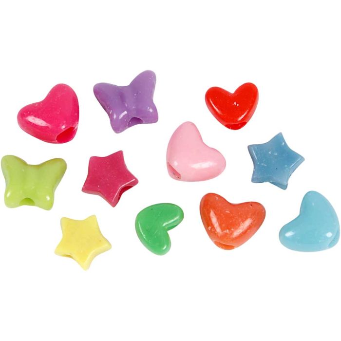 Perline in Plastica Forme Originali, diam 10 mm, misura buco 3,5 mm, 65 g, 125 ml/ 1 conf.